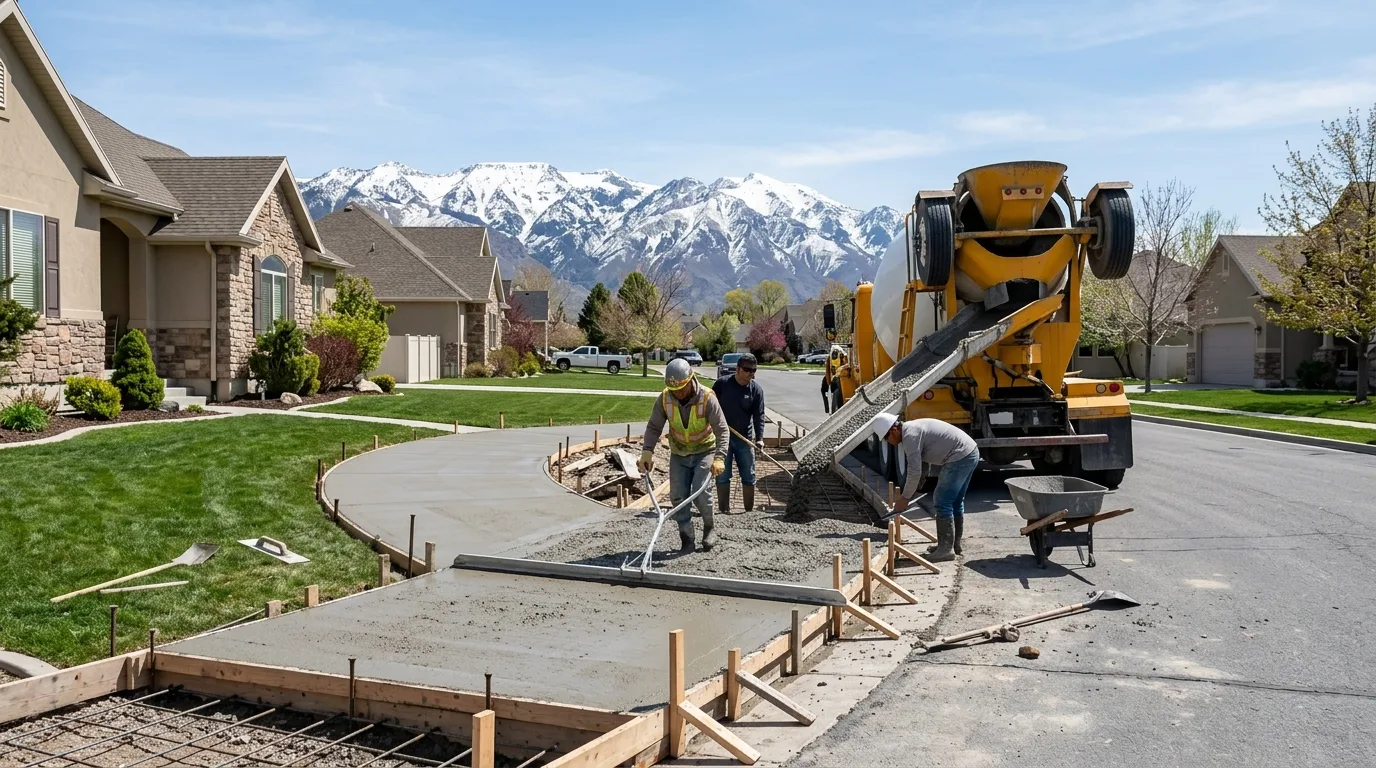 Best Time to Pour Concrete in Lehi, Utah, UT: Seasonal Guide